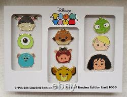 Disney Store Exclusive Limited Edition Tsum Tsum 9 Piece Pin Set Tangled Monster