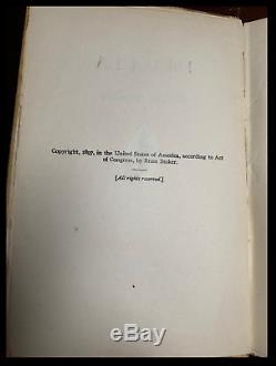 Dracula by Bram Stoker Hardback 1899 1st US Edition First Printing Piece History