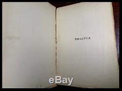 Dracula by Bram Stoker Hardback 1899 1st US Edition First Printing Piece History