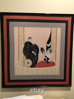 Erte Framed Silk Scarf Theatre Loge or L'Opera Beautiful Art Deco Piece Rare