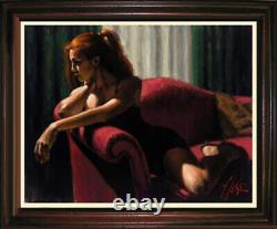 Fabian Perez Rojo Sillon III Signed Ltd Ed Framed Canvas Print 45/195