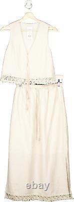 Fabrique Limited Edition Cream Two-Piece Sleeveless Lace Trim Dress UK S