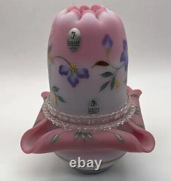 Fenton 3 Piece Glass Fairy Light Blue Pink Burmese Limited Edition