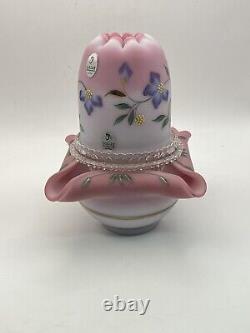 Fenton 3 Piece Glass Fairy Light Blue Pink Burmese Limited Edition