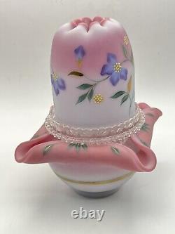 Fenton 3 Piece Glass Fairy Light Blue Pink Burmese Limited Edition