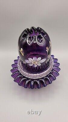 Fenton Ltd Edition Glass Fairy Light Purple Hand Painted Signed Numbered 3 Piece