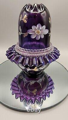 Fenton Ltd Edition Glass Fairy Light Purple Hand Painted Signed Numbered 3 Piece