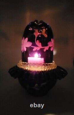 Fenton Ltd Edition Glass Fairy Light Purple Hand Painted Signed Numbered 3 Piece