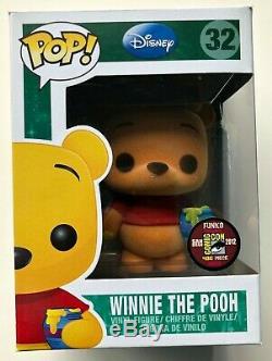 Funko Pop Disney Winnie The POOH FLOCKED SDCC 2012 Comic Con LE 480 Piece Ltd