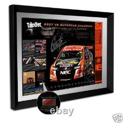 Garth Tander Signed Framed Limited Edition Holden Print With Piece Of Race Car