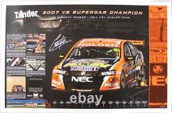Garth Tander Signed Framed Limited Edition Holden Print With Piece Of Race Car