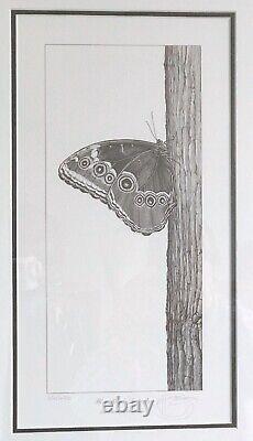 Gary Hodges Signed Limited Edition -Blue Morpho Butterfly 250/450 Framed