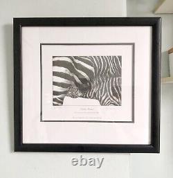 Gary Hodges Signed Limited Edition -Tender Moments 64/995 Zebra & Foal Framed