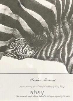 Gary Hodges Signed Limited Edition -Tender Moments 64/995 Zebra & Foal Framed