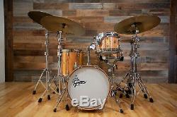 Gretsch USA Custom 3 Piece Bebop Drum Kit Limited Edition 1 Of 25 Red Gum Exotic