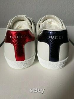 Gucci Ace with UFO's and Dragons Patch Leather Sneaker Size 10.5