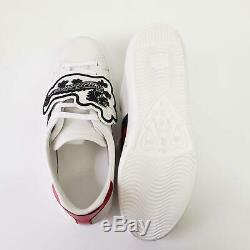 Gucci Ace with UFO's and Dragons Patch Leather Sneakers White NEW $980