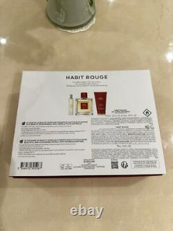 Guerlain Habit Rouge 3 Piece Limited Edition Gift Set 100ml EDT NEW in Box