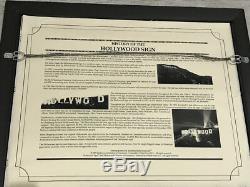 Hollywood Sign Limited Edition Piece Presentation, Framed, Full Documentation