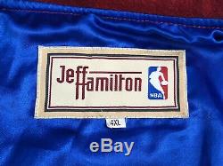 Jeff Hamilton NBA Patch Size 4XL Jacket Limited Edition Cotton Leather Trim Red