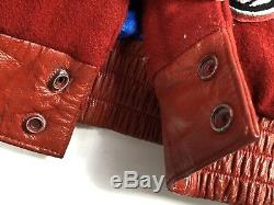 Jeff Hamilton NBA Patch Size 4XL Jacket Limited Edition Cotton Leather Trim Red