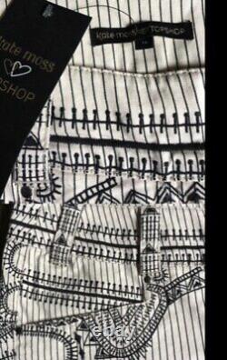 KATE MOSS 2 Piece Jacket Shorts Set Embroidered Pinstripe Aztec Topshop 10 BNWT