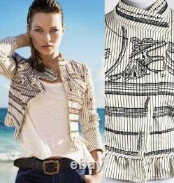 KATE MOSS 2 Piece Jacket Shorts Set Embroidered Pinstripe Aztec Topshop 10 BNWT