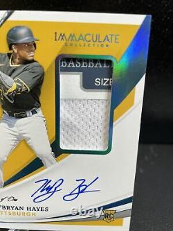 KeBryan Hayes 2021 Immaculate On Card Auto RC. PIRATES Crazy Patch 1 Of 1