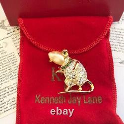 Kenneth Jay Lane KJL Limited Edition House Mouse Brooch Pin book piece