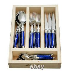 Laguiole 24 piece Cutlery Set by Jean Neron French Blue Limited Edition