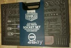 Limited Edition Black 200 Piece Socket Set Ratchet Spanners Breaker Bar Halfords
