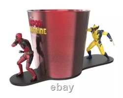 Limited Edition Deadpool & Wolverine Movie Popcorn Bucket Tin & figures 1 Piece