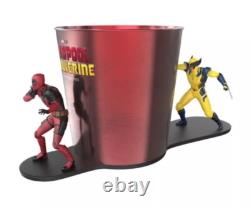 Limited Edition Deadpool & Wolverine Movie Popcorn Bucket Tin & figures 1 Piece