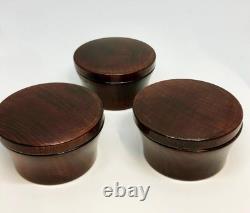 Limited Edition Johoji Lacquer, Lid, 3-Piece Small Holder, Folk Art
