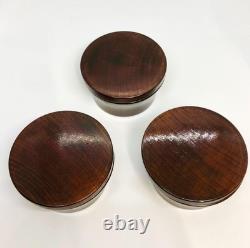 Limited Edition Johoji Lacquer, Lid, 3-Piece Small Holder, Folk Art