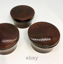 Limited Edition Johoji Lacquer, Lid, 3-Piece Small Holder, Folk Art