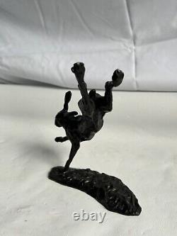 Limited Edition Solid Bronze Leaping Hare 61 Of 250 Signed Piece