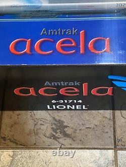 Lionel 6-31714 Amtrak Acela Full 5 Piece Train Set W Rail Sounds 5.0 Nib New