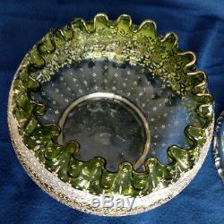 MOSER 1880's Bridal Bowl 22K withOrig French Silver Stand Museum Piece