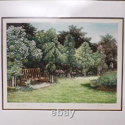 Mark Spain Limited Edition Print Signed Framed Etching Landscape Rose Garden 25