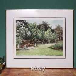 Mark Spain Limited Edition Print Signed Framed Etching Landscape Rose Garden 25