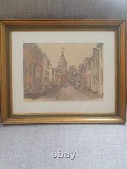 Martin Barry Limited Edition Print 13/150 Cornhill St. 23×19 Home Decor Art