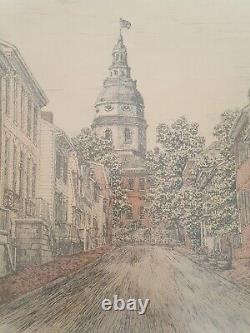 Martin Barry Limited Edition Print 13/150 Cornhill St. 23×19 Home Decor Art