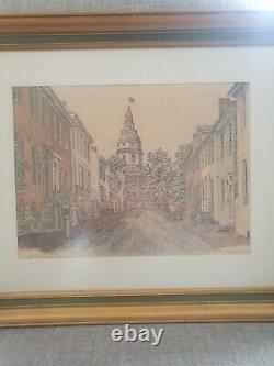 Martin Barry Limited Edition Print 13/150 Cornhill St. 23×19 Home Decor Art