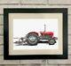 Massey 35 Tractor With Plough Mounted Or Framed Unique Farming Art Print