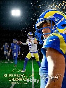 Matthew Stafford Super Bowl LVI Limited Edition Wall Poster 18 x 24 numbered