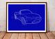 Mazda Mx5 In Blueprint Limited Illustration, Limited Edition, Signed By Artist