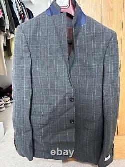 Mens Herbie Frogg Limited Edition Grey Check 3 Piece Suit Inc Trouser And Tie