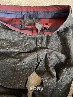 Mens Herbie Frogg Limited Edition Grey Check 3 Piece Suit Inc Trouser And Tie