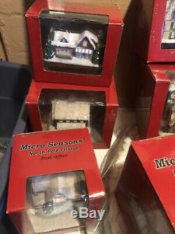 Micro-Seasons Christmas Village with Platform N Scale Extremely Rare 14 Pieces NEW